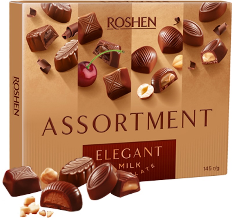 Цукерки Рошен Assortment Elegant Roshen молоч шоколад  145г